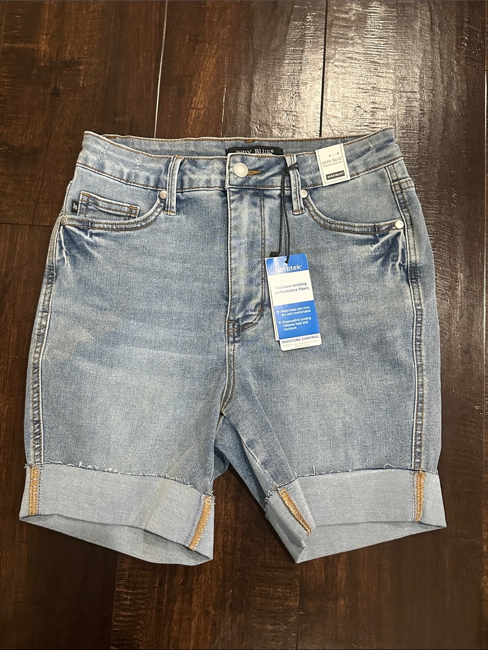 Judy Blue High Waist Cuffed Shorts Women's Medium Tummy & Moisture Control NWT